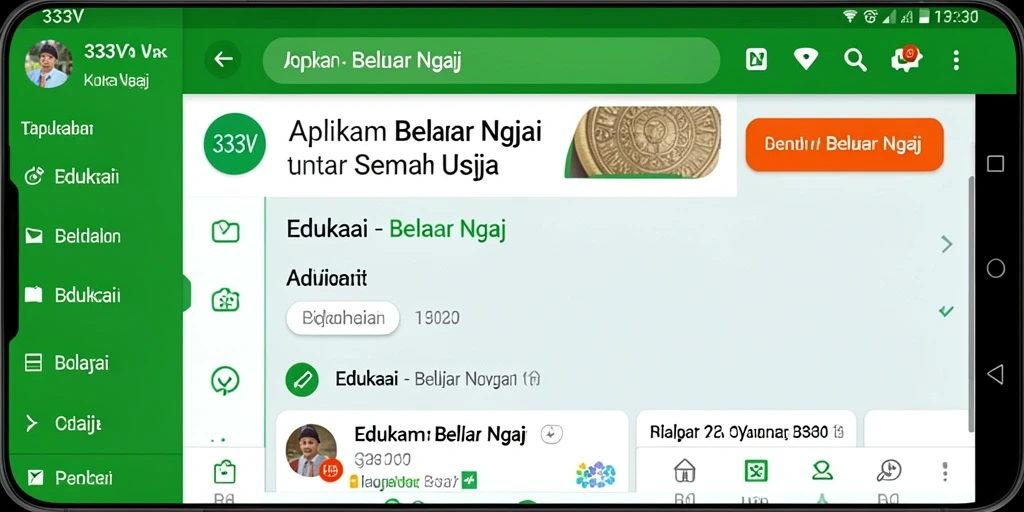 Antarmuka pengguna aplikasi 333V yang intuitif dan ramah.