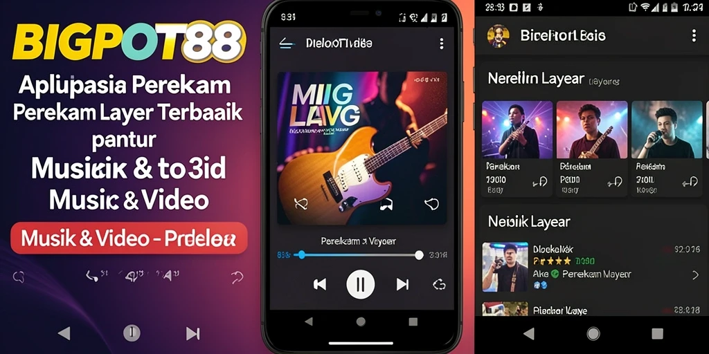 Antarmuka aplikasi BIGPOT88 saat merekam layar dengan fitur lengkap.