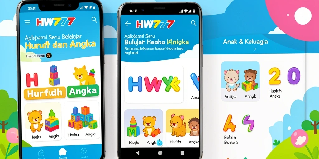 Tampilan antarmuka HW777 yang ceria dan menarik bagi anak-anak.
