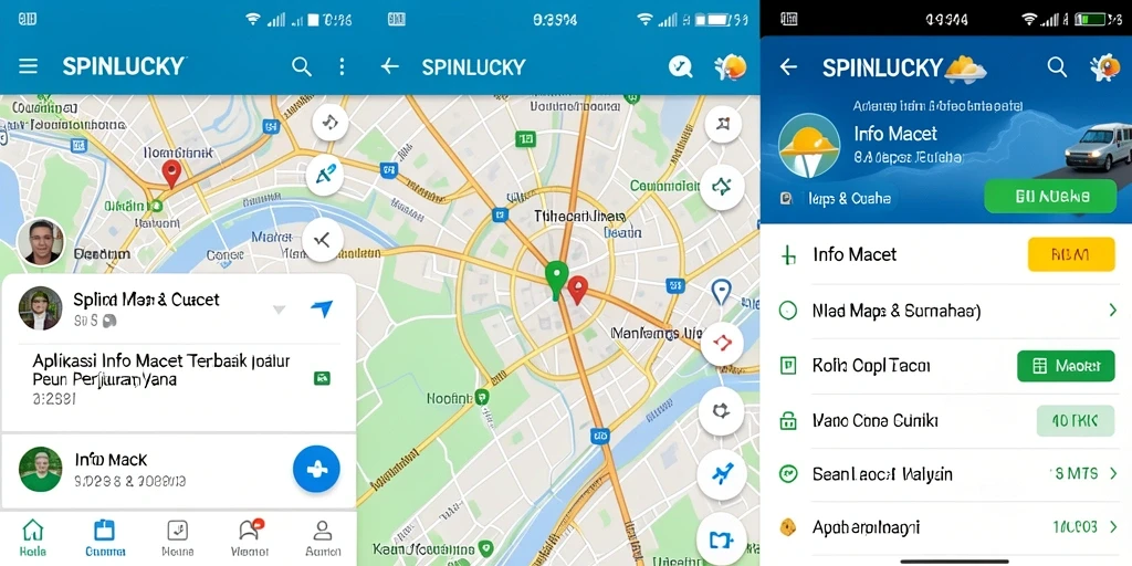 Antarmuka SPINLUCKY menampilkan informasi kemacetan secara jelas dan informatif.