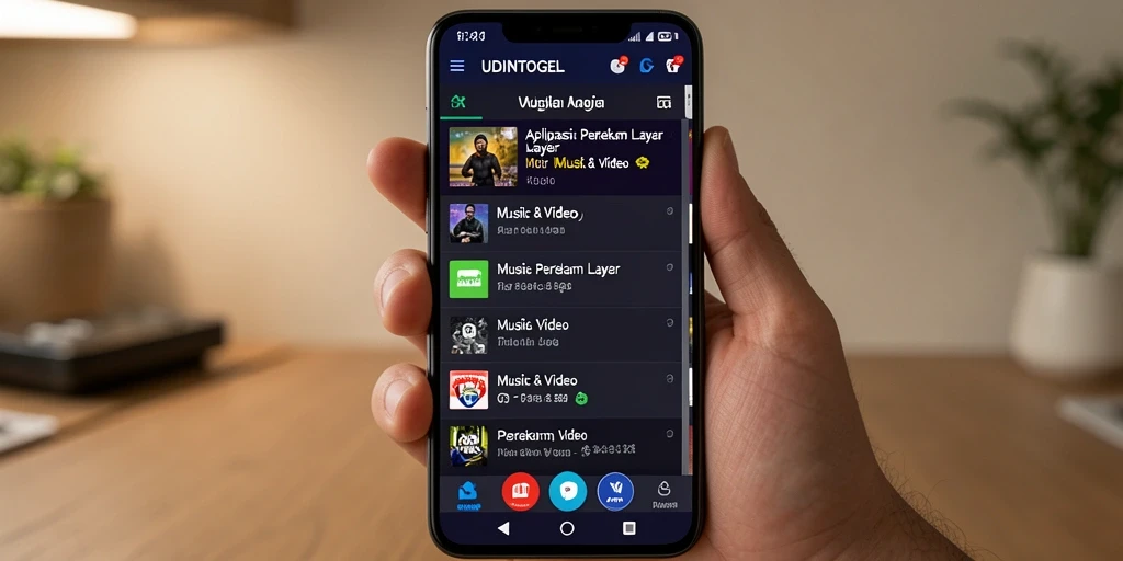 Tampilan antarmuka UDINTOGEL untuk perekaman layar yang intuitif dan menarik.