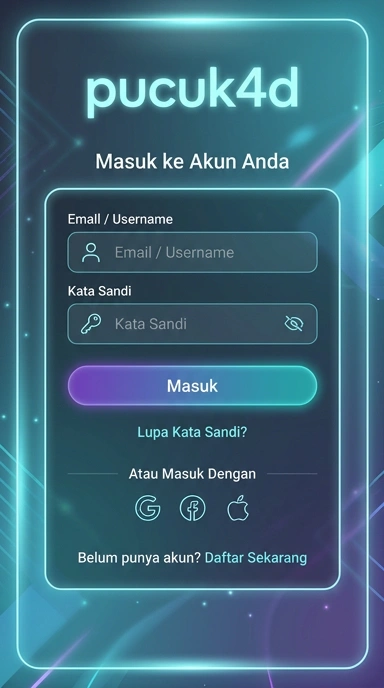 Tampilan halaman login pucuk4d