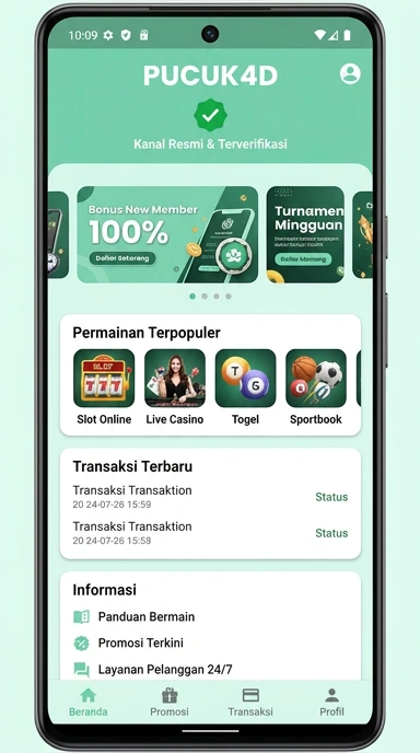 Tampilan kanal resmi pucuk4d